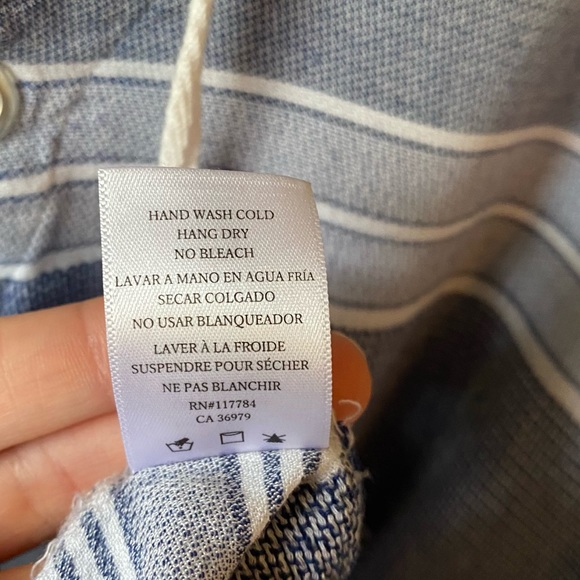 Rails Blue/White Lily Athens Stripe Tie Front Size Large - Picture 8 of 9